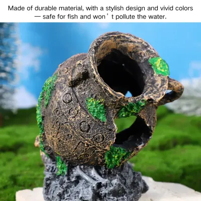 Sunken barrel aquarium decor for realistic underwater scenery (1) Enhances fish tank aesthetics and hiding functionality