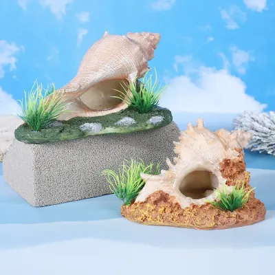 Realistic conch design adds natural marine style (5) Natural look enhances aquarium landscape
