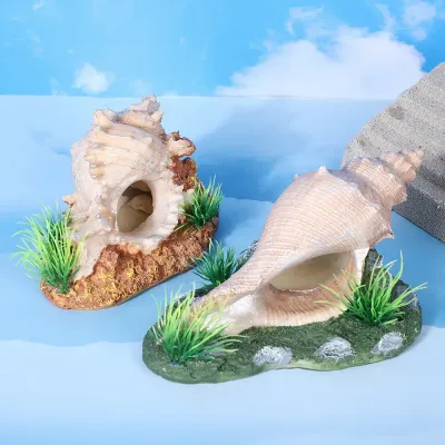 Realistic conch design adds natural marine style (3) Easy-to-place shell decor for tanks and terrariums