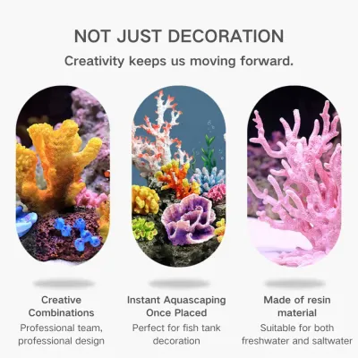 Complete coral tree decor kit for aquarium landscapes (3) Enhances tank aesthetics while offering hiding spaces