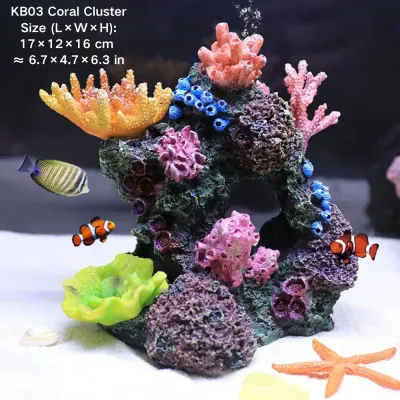 Realistic coral and mountain design for fish tanks (3) Safe resin aquarium decor that does not alter water chemistry