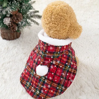 Plaid Pet Christmas Cape