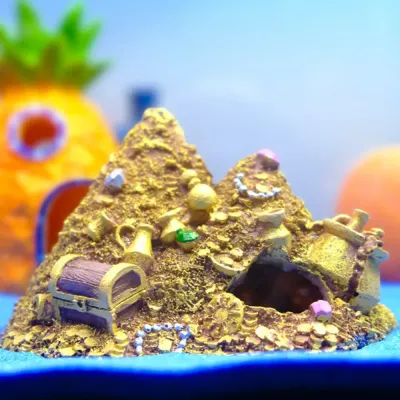 Aquascaping gold hill treasure decor for water tanks