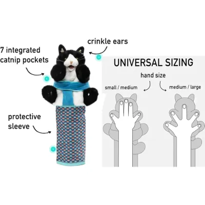 pet toy hand puppet cat toy with short plush