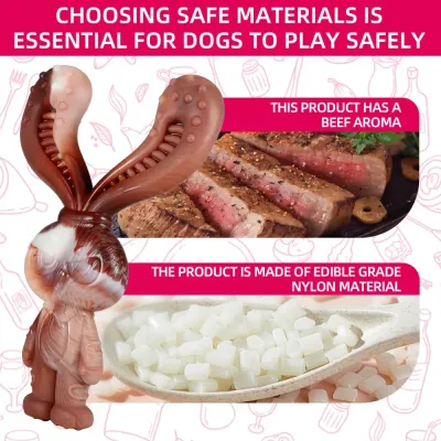 rabbit shaped dog toy beef chew toy for dogs