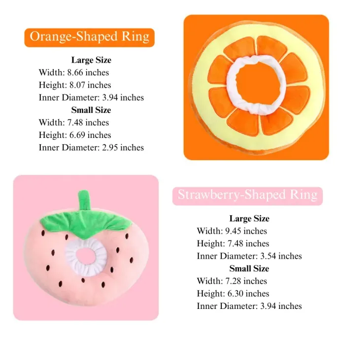 pet recovery neck ring Soft Plush Cat Recovery Collar Fruit Style Anti Licking Neck Ring