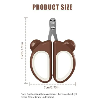 Cute Bear Design Cat Claw Clipper with Safe Positioning Hole size Cute Bear Design Cat Claw Clipper with Safe Positioning Hole