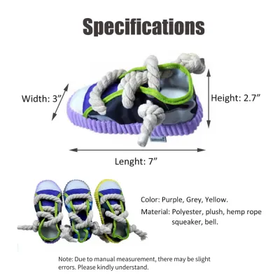 Sneakers Canvas Shoes Shape Dog Chew Toys size Sneakers Canvas Shoes Shape Dog Chew Toys