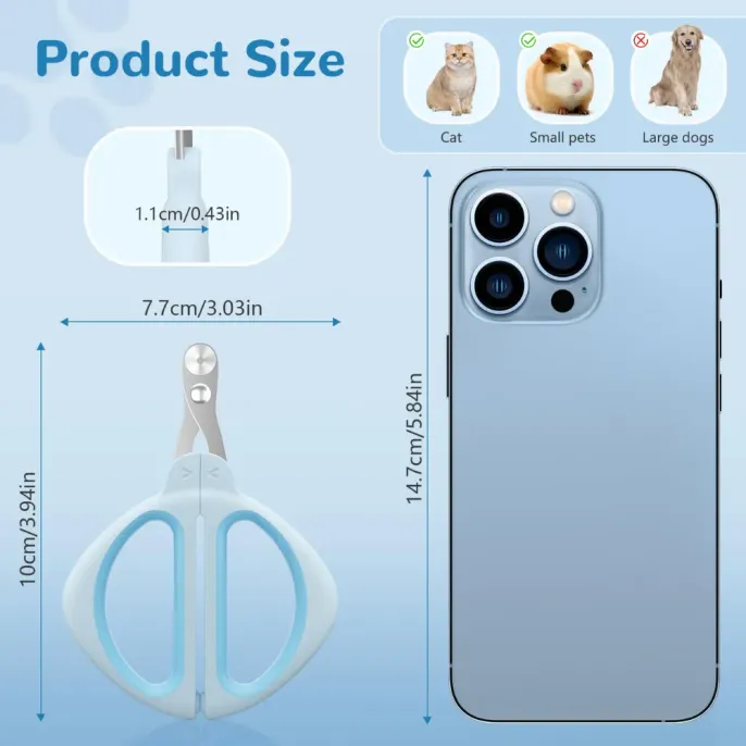 Professional Cat Claw Clipper with Safe Positioning Hole size Professional Cat Claw Clipper with Safe Positioning Hole