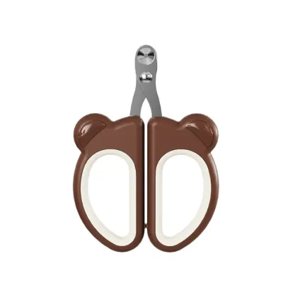 Cute Bear Design Cat Claw Clipper with Safe Positioning Hole brown Cute Bear Design Cat Claw Clipper with Safe Positioning Hole