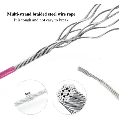 multi function pet tie out Heavy Duty Steel Wire Dog Tie Out Leash with Dual Head Design