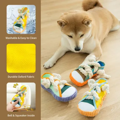 Sneakers Canvas Shoes Shape Dog Chew Toys easy to clean Sneakers Canvas Shoes Shape Dog Chew Toys
