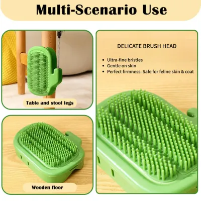 1PC Cactus Style Cat Self Groomer Brush with Feather Toy