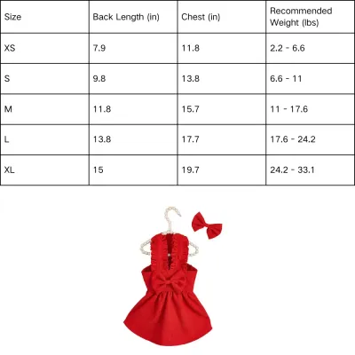 dog clothes dresses (5) Includes a coordinated hair clip to complete the outfit, enhancing presentation value for retailers and customers.