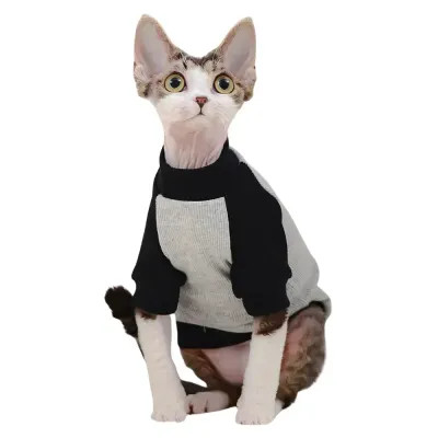 Specifically tailored for hairless breeds such as Sphynx and Devon Rex, offering a snug yet breathable fit to support sensitive skin.