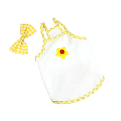 dog clothes dresses (6) "Plaid bow tie pet dress, perfect for small dogs and cats looking for a stylish outfit."