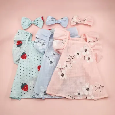 "Floral pet outfit and clip duo designed for comfort and effortless style."