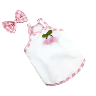 dog clothes dresses (5) "Plaid bow tie pet dress, perfect for small dogs and cats looking for a stylish outfit."