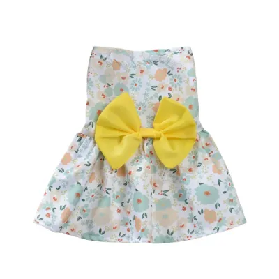 "Lightweight pet apparel with cheerful yellow tones, designed for warm weather and festive occasions."