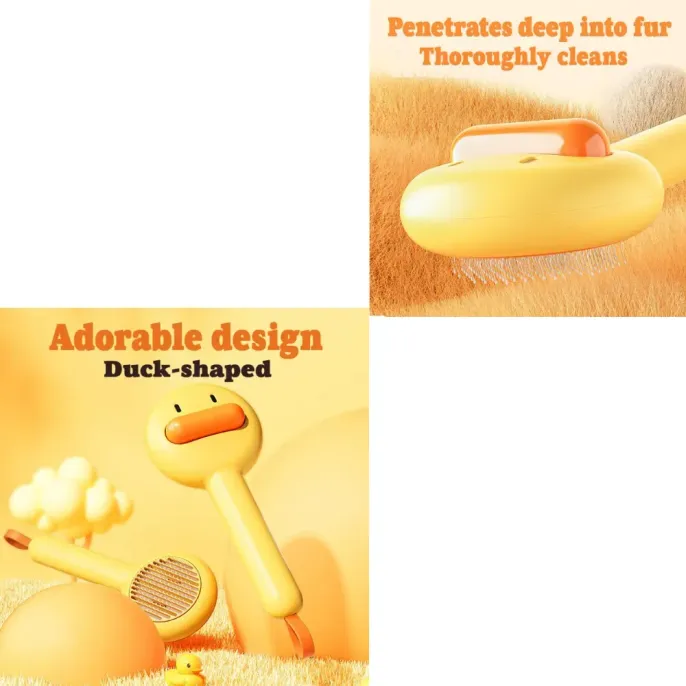 cat grooming comb (6) "Cute duck-shaped grooming brush – ideal for long and short coats, suitable for both cats and dogs."
