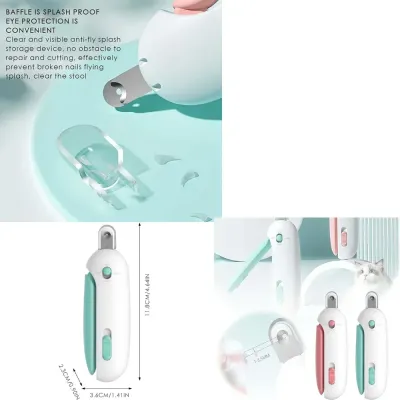 nail grinder for cats (2) "Pink pet nail trimmer with modern design – suitable for various paw sizes and nail types."