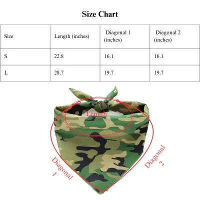 Polyester Triangle Camouflage Bandanas for Dogs