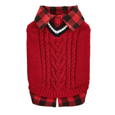 Knitted Dog Sweater red
