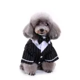 Pet Banquet Tuxedo for Dogs Striped Tailcoat Suit Pet Banquet Tuxedo for Dogs Striped Tailcoat Suit