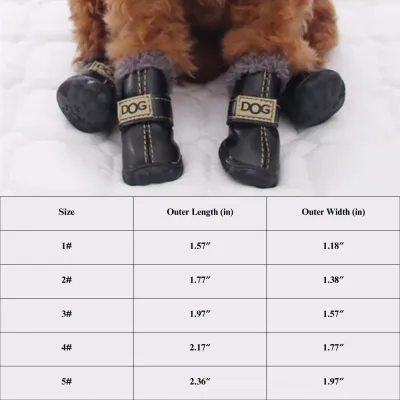 Winter Plush Lining Dog Boots For Small Breeds Winter Plush Lining Dog Boots For Small Breeds