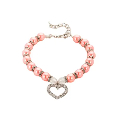 pearl heart shaped pet necklace pearl heart shaped pet necklace