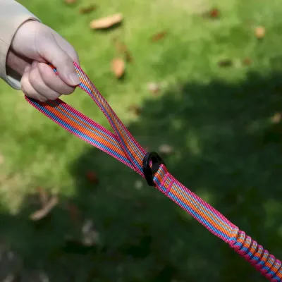 Multicolor Dog Leash Anti-Breakaway Multicolor Elastic Nylon Large Dog Leash