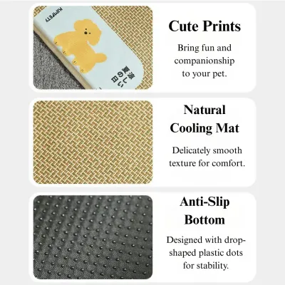 Cooling Rattan Pet Mat Breathable Bed for Dogs and Cats