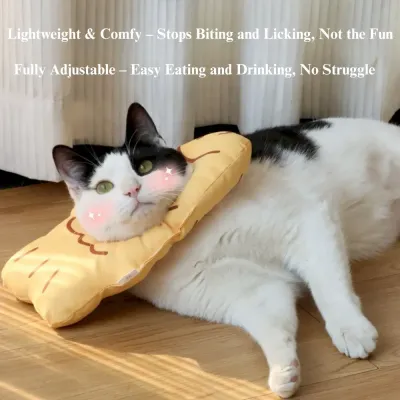 cat lick prevention collar Soft Taiyaki Elizabeth Collar Adjustable Cat Recovery Collar