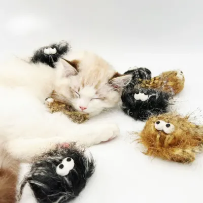 Durable stitched monster toy for cats, ideal for retail or multi-cat households.
