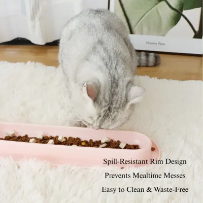 non slip cat bowl Durable Long Cat Feeding Bowl Safe PP Material Feeder