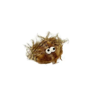 Two-tone plush cat toy for chasing, pouncing, and solo play.