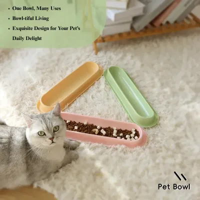 double cat bowl Durable Long Cat Feeding Bowl Safe PP Material Feeder