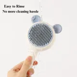 grooming comb for cats Self Cleaning Pet Grooming Brush with Stainless Steel Bristles