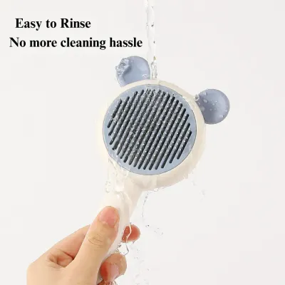 grooming comb for cats Self Cleaning Pet Grooming Brush with Stainless Steel Bristles