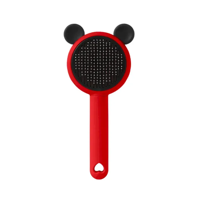 dog grooming brush Self Cleaning Pet Grooming Brush with Stainless Steel Bristles