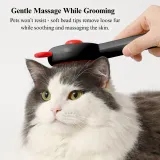 tangle remover pet brush Self Cleaning Pet Grooming Brush with Stainless Steel Bristles