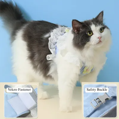 easy wear dog harness Breathable Pet Harness and Leash Set for Cats