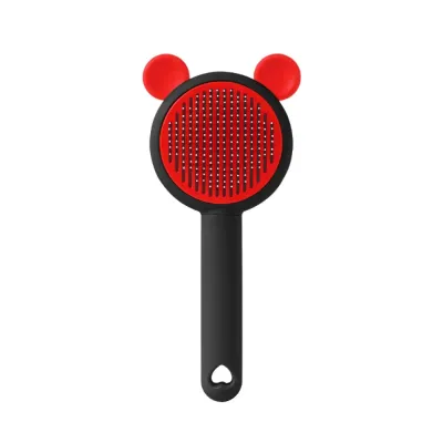 cat grooming tool Self Cleaning Pet Grooming Brush with Stainless Steel Bristles