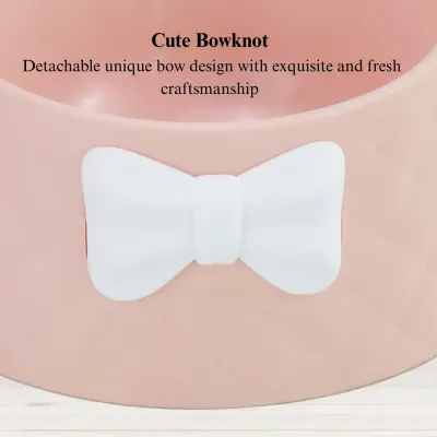 round pet food bowl Durable Bowknot Pet Feeding Bowl