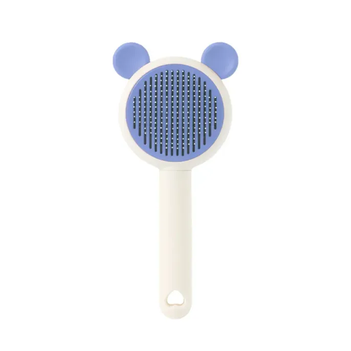 stainless steel pet brush Self Cleaning Pet Grooming Brush with Stainless Steel Bristles