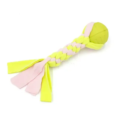 woven dog toy Colorful Woven Polyester Dog Training Chew Toy Ball