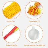 Interactive Dog Tug Toy with Treat Dispensing Ball and Plush Mop Section