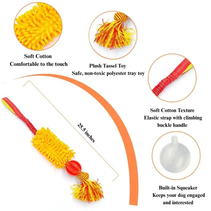 Interactive Dog Tug Toy with Treat Dispensing Ball