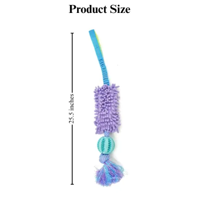 dog mop toy Interactive Dog Tug Toy with Treat Dispensing Ball and Plush Mop Section