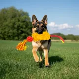 Interactive Dog Tug Toy with Treat Dispensing Ball and Plush Mop Section